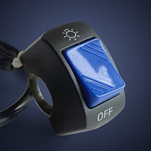 Mosleyz Motorcycle Handlebar Switch ATV Light Switch with On Off Push Button Toggle Switch for U5 U7 U2 Motorcycles Scooter Electrombile Motorbike-7/8(22mm) Blue - Image 3
