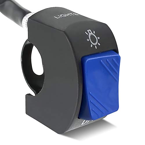 Mosleyz Motorcycle Handlebar Switch ATV Light Switch with On Off Push Button Toggle Switch for U5 U7 U2 Motorcycles Scooter Electrombile Motorbike-7/8(22mm) Blue - Image 1