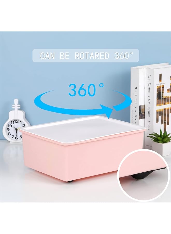 erorex 16 Pcs Mini Casters Wheels Self Adhesive Stainless Steel Paste Universal Wheel 360 Degree Rotation Storage Box Furniture Bins Bottom Trash Can Caster Black - Image 2