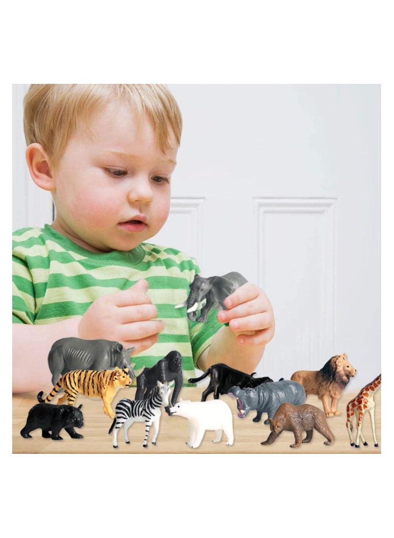 Zikra Realistic Wildlife Mini Model Set - 12pcs Animal Figures for Children's Education, Science Learning, Zoo Theme Decorations, Birthday Cake Toppers, and Gift Ideas. - Image 2