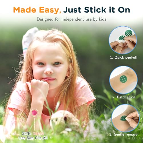 Nano shield Kids' Bug Bite Itch Relief Patches - 48 Pcs, Natural, Stops Scratching in 30s, Fast Relief, Reduces Swelling, Waterproof, 100% Child-Friendly, Summer Essential (Grid) - Image 3
