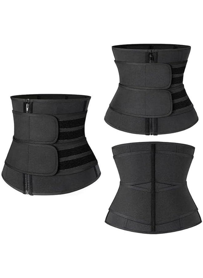 TRASSLE Adjustable Waist Trainer,Sauna Belt for Belly Body Shaping,Workout Corset Waist Trainer with Zipper,Compression Wrap for Women and Men - Plus Size Waist Trimmer Corset  - Image 2