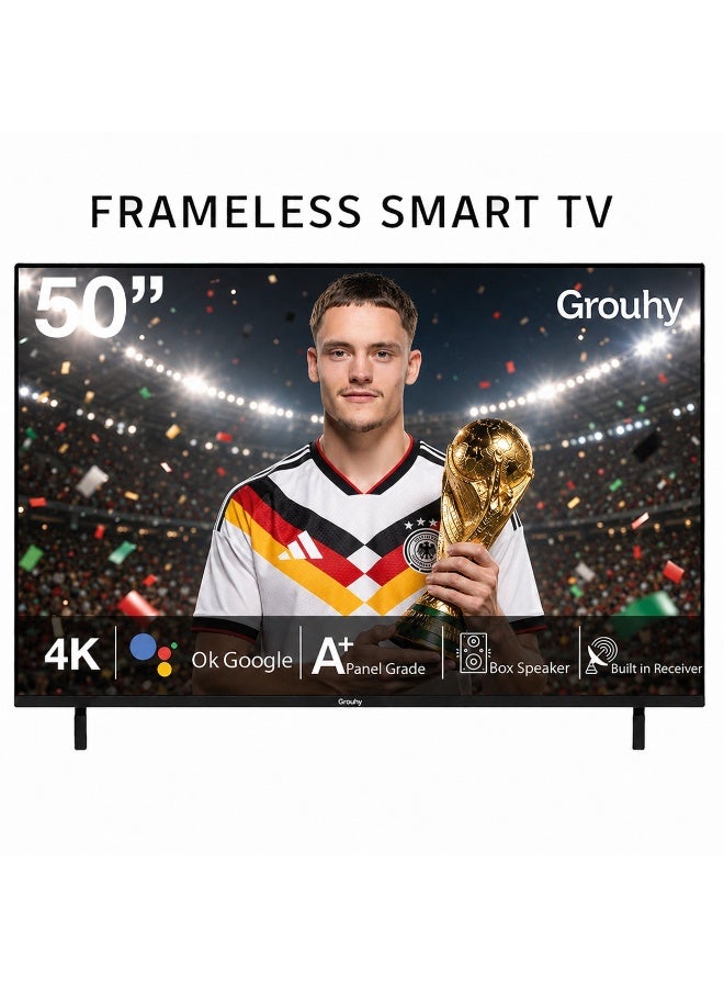 Grouhy 50-Inch 4K UHD Frameless Smart LED TV with Built-in Receiver – GLD50SD - Image 1