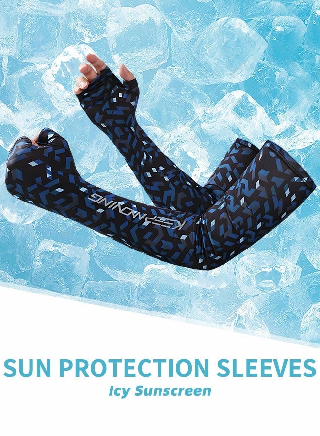 GROIC Sun Protection Arm Sleeves with Sunscreen Sunglasses and Glasses Box,Cooling Sports Compression Athletic Sleeves,UV Cover Sleeve,Sunscreen Suit - Image 2