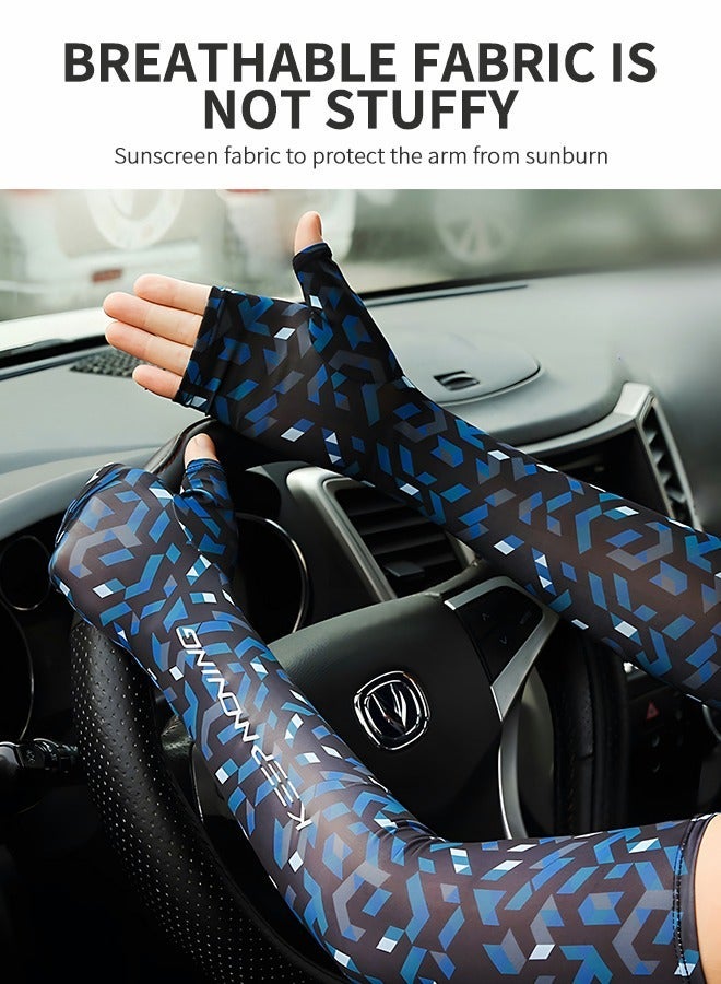 GROIC Sun Protection Arm Sleeves with Sunscreen Sunglasses and Glasses Box,Cooling Sports Compression Athletic Sleeves,UV Cover Sleeve,Sunscreen Suit - Image 4