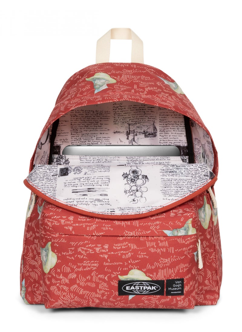 EASTPAK حقيبة ظهر Eastpak Day Pack R متوسطة الحجم باللون الأحمر Van Gogh  - Image 2
