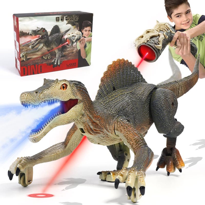 FRUSE Remote Control Dinosaur ToysElectric RC Spinosaurus wLight Tracing Spray MistDinosaur Robot Toys Powered by Rechargeable BatteryJurassic Dinosaur Toys for Boys Girls Kids Age 3 4 5 6 7 8 - Image 3
