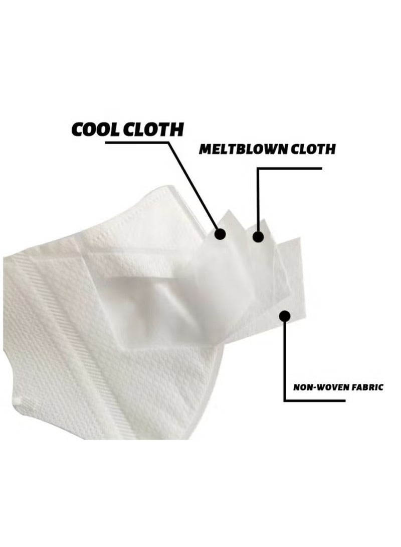 40-Pack 3D Disposable Masks, Unisex Adult 3-Layer Meltblown Filter Masks with Elastic Ear Loops - (White, Black, 20 Each) - Image 2