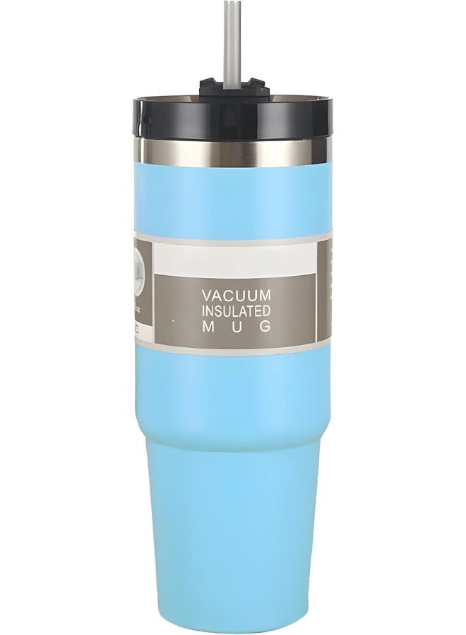 BS B&S Vacuum Insulated Bottle | Leak-Proof 3-Way Lid | BPA-Free Tumbler Flask Bottle | 304 Stainless Steel Insulated Double Wall | 12 Hours Hot and Cold Water Bottle | Vacuum Flask 900ML (Blue) - Image 1