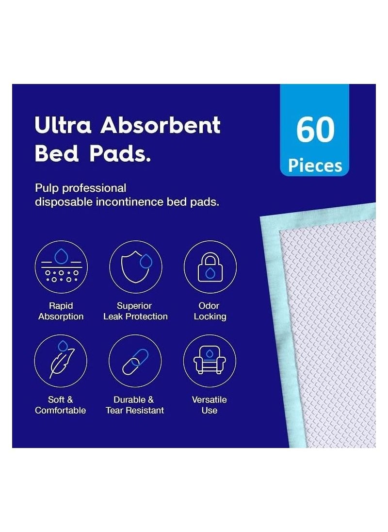 Cherry Medical Supply 60-Pieces Packed in 6 Pouches 60 cm x 90 cm XL Disposable Underpads, Incontinence Pads, Chux, Bed Covers, Puppy Training Thick, Super Absorbent Protection for Kids Adults Elderly  - Image 2