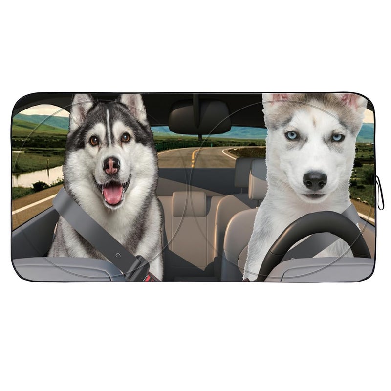 Güvenç Gven Windshield Shade, Car Sun Shade for Front Windshield Sun Visor Protector Blocks UV Rays Foldable 210T Keep Your Vehicle Cool - Image 1