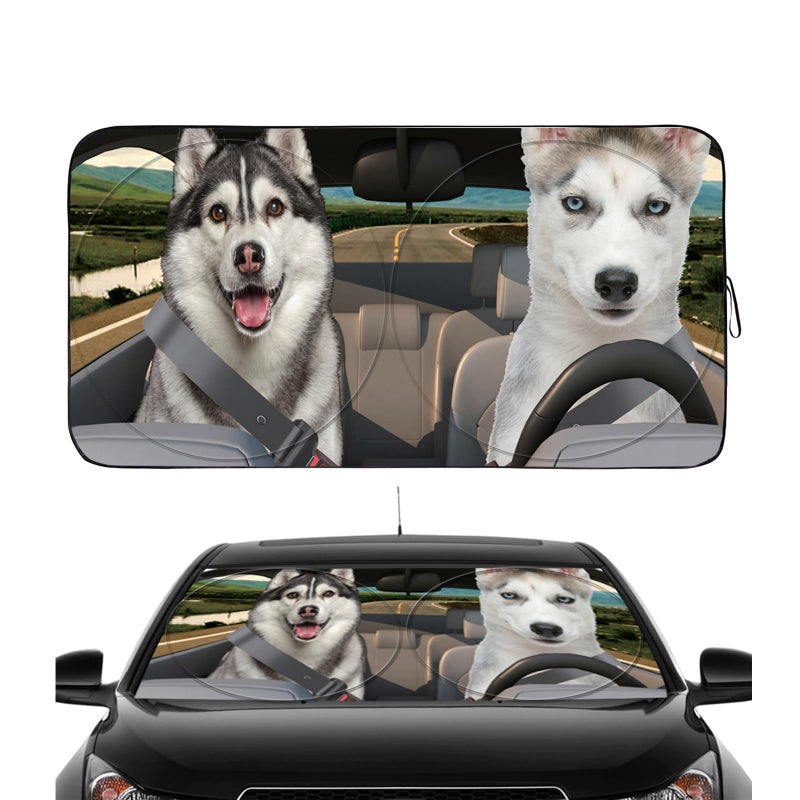 Güvenç Gven Windshield Shade, Car Sun Shade for Front Windshield Sun Visor Protector Blocks UV Rays Foldable 210T Keep Your Vehicle Cool - Image 2
