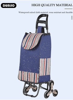 DUNISO Household Shopping Cart, Foldable Trolley Bag with Rolling Wheels, Elderly Shopping Bag Grocery Foldable Cart, Shopping Trolley Grocery Carts, Household Elderly Shopping Cart  - Image 2