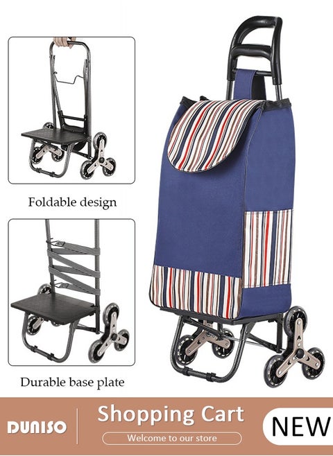 Household Shopping Cart, Foldable Trolley Bag with Rolling Wheels, Elderly Shopping Bag Grocery Foldable Cart, Shopping Trolley Grocery Carts, Household Elderly Shopping Cart