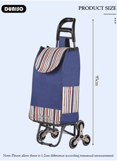 DUNISO Household Shopping Cart, Foldable Trolley Bag with Rolling Wheels, Elderly Shopping Bag Grocery Foldable Cart, Shopping Trolley Grocery Carts, Household Elderly Shopping Cart  - Image 4