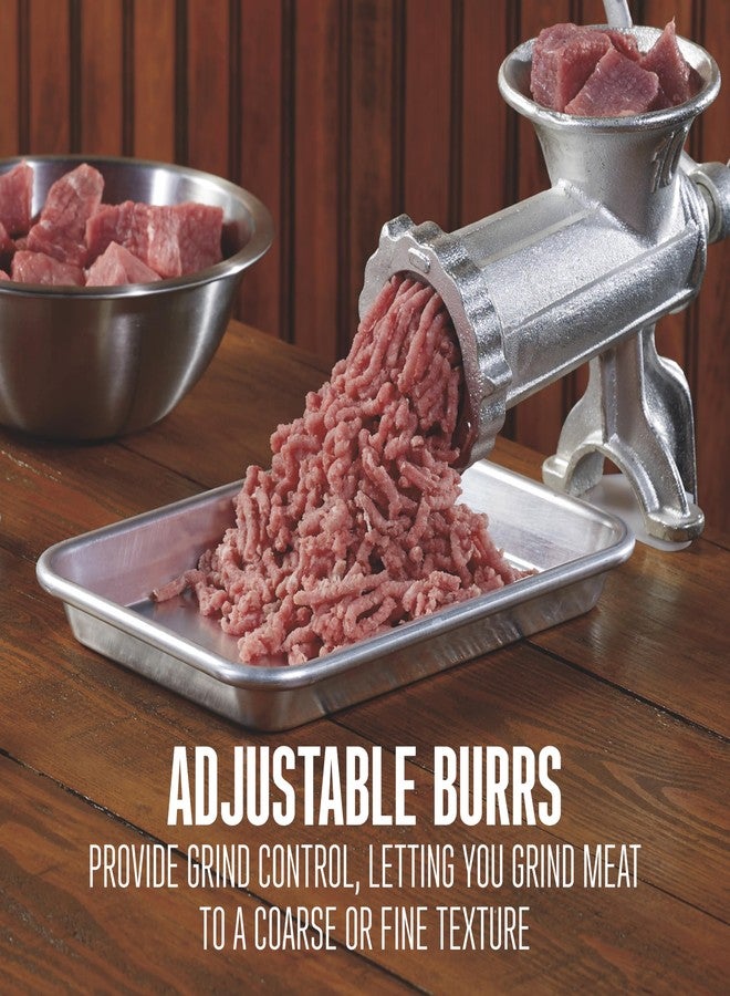 Weston #10 Manual Tinned Meat Grinder and Sausage Stuffer , 4.5mm & 10mm plates, + 3 sausage funnels,Silver - Image 4