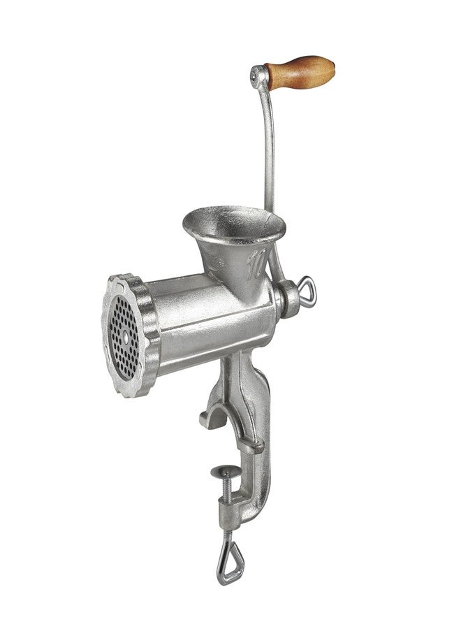 Weston #10 Manual Tinned Meat Grinder and Sausage Stuffer , 4.5mm & 10mm plates, + 3 sausage funnels,Silver - Image 1