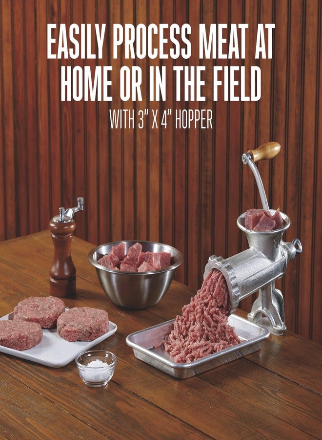 Weston #10 Manual Tinned Meat Grinder and Sausage Stuffer , 4.5mm & 10mm plates, + 3 sausage funnels,Silver - Image 2