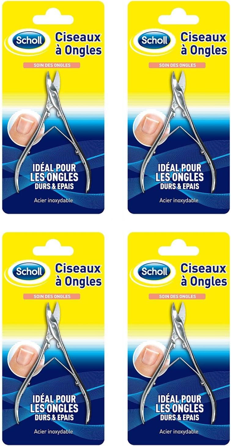 Scholl Set of 4 Nail Scissors for Toenails Precise and Neat Cut 11 cm