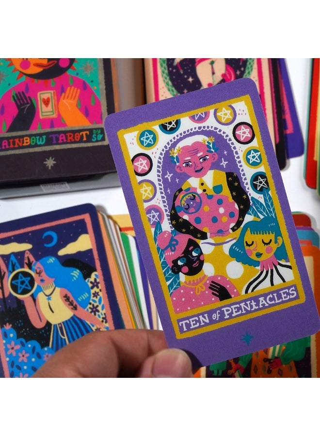 NIBEMINENT Rainbow Tarot 78, Original Tarot cards, Tarot cards for beginners, Tarot card divination tools for Light Seer, Knight Tarot cards - Image 4