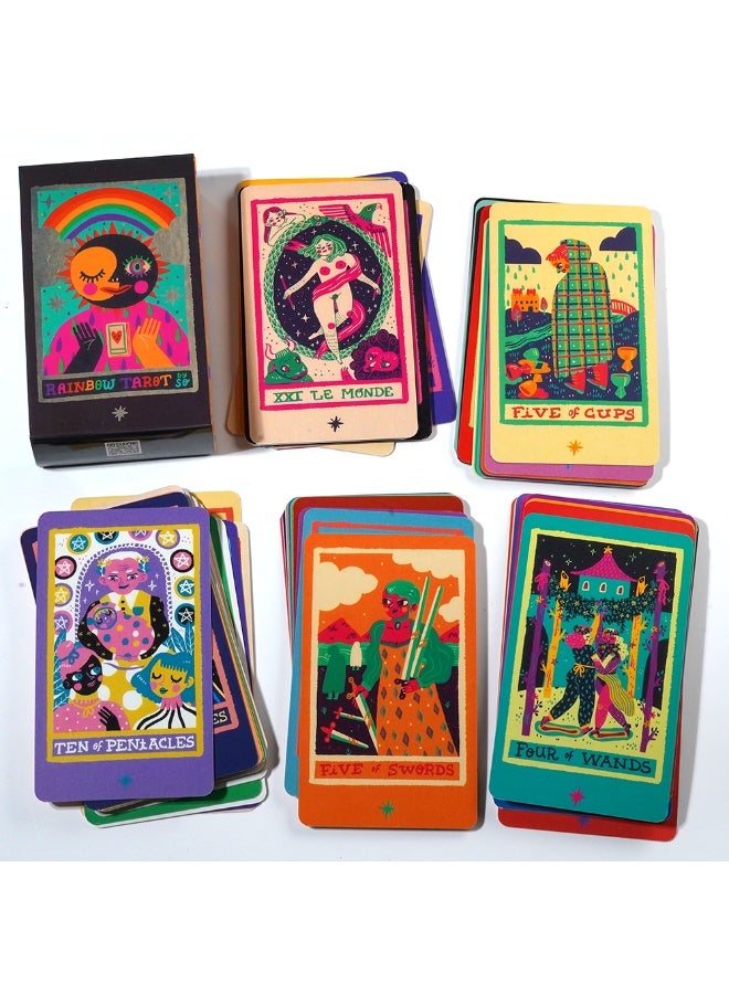 NIBEMINENT Rainbow Tarot 78, Original Tarot cards, Tarot cards for beginners, Tarot card divination tools for Light Seer, Knight Tarot cards - Image 2