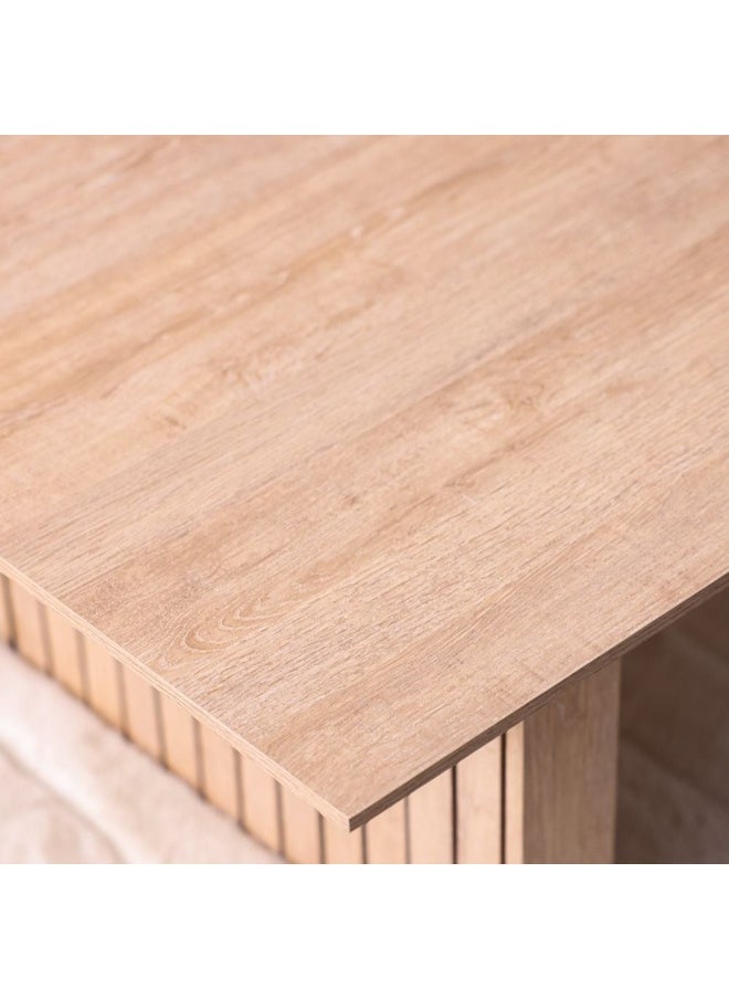DANUBE HOME Calibra Coffee Table Modern Household Small Tea Table Space Saving Wood Tea And Coffee Desk For Living Room Home Office - Whitewash / Oak  - Image 2