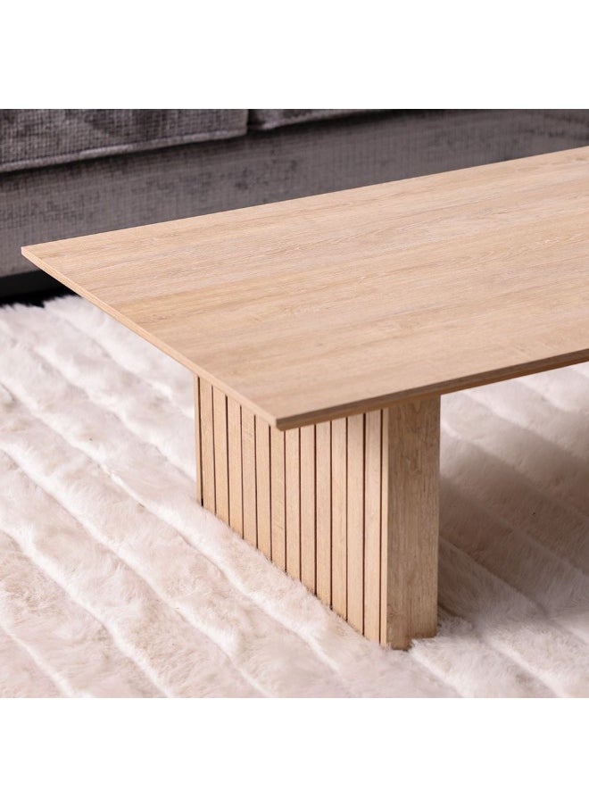 DANUBE HOME Calibra Coffee Table Modern Household Small Tea Table Space Saving Wood Tea And Coffee Desk For Living Room Home Office - Whitewash / Oak  - Image 3