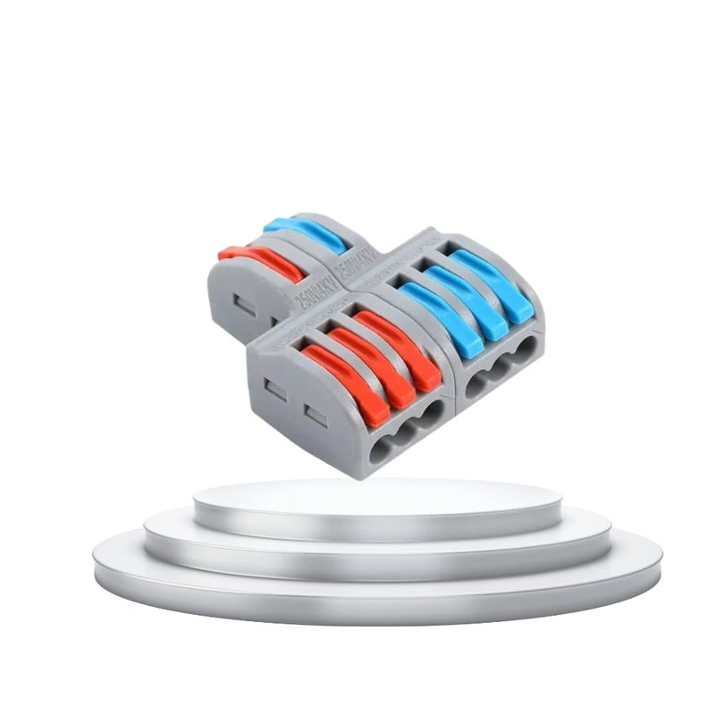 Nidy 5Pcs Compact Lever Wire Nut Connector 2 in 6 Out Splicing Wire Connector Universal Quick Wiring Cable Connection Pushin Conductor Terminal Block CE RoHS Certified 2812 AWG - Image 1