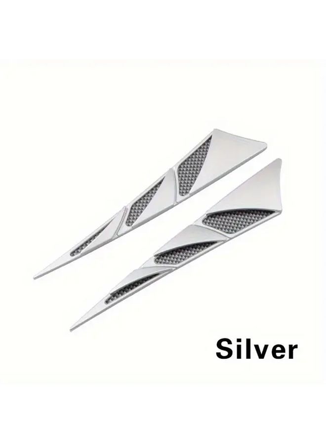 Universal Car Hood Vent Air Intake Covers 2pcs Silvery Auto Exterior Decorative Trim - Image 5