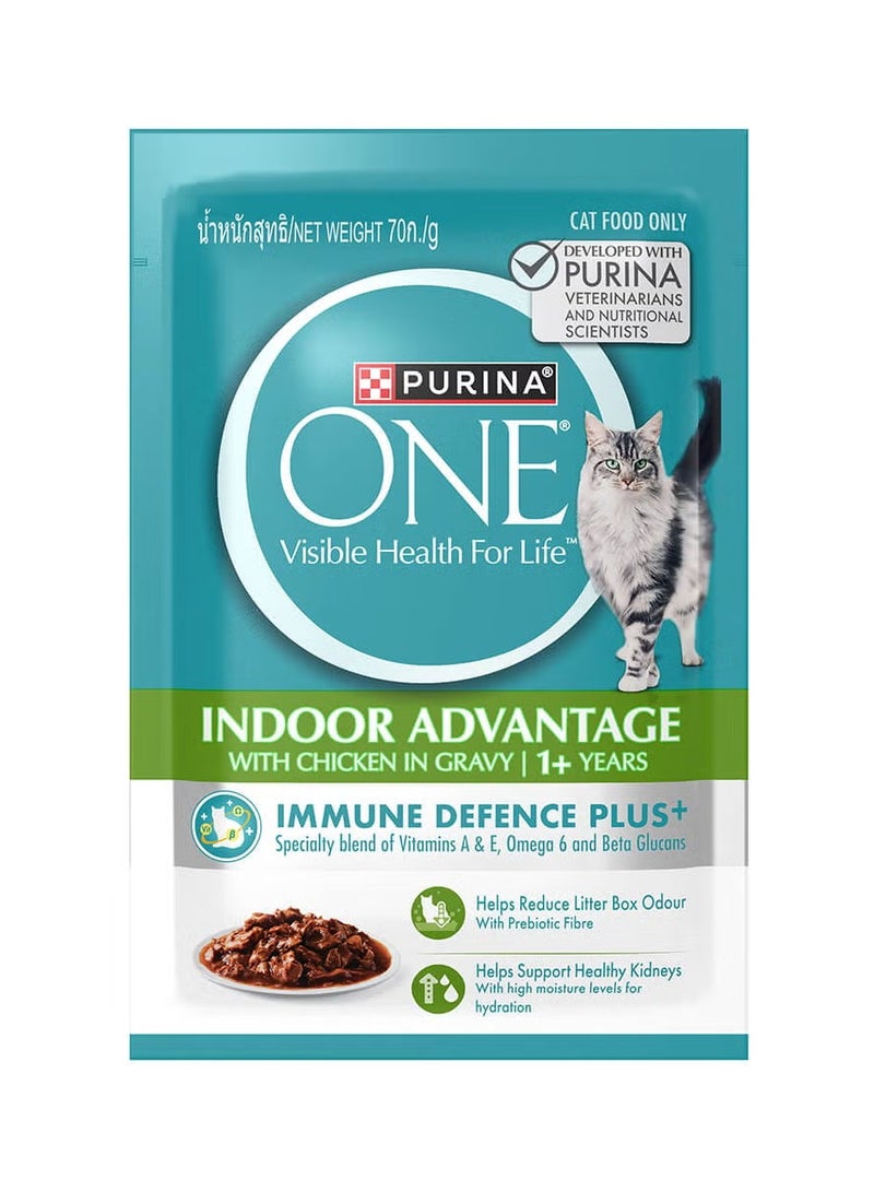Purina ONE طعام رطب للقطط الداخلية مع الدجاج 70 جرام - Image 1