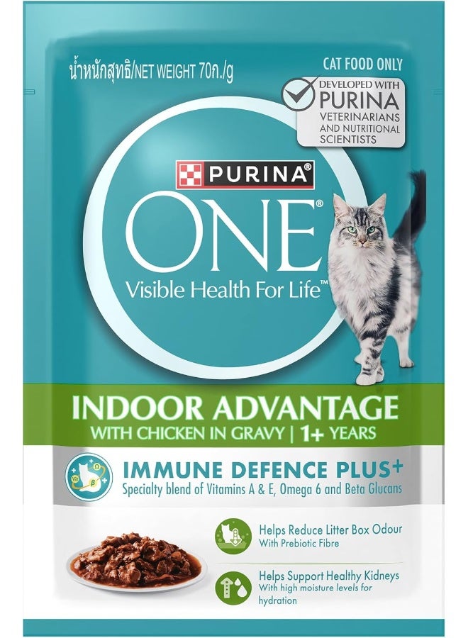 Purina ONE طعام رطب للقطط الداخلية مع الدجاج 70 جرام - Image 3