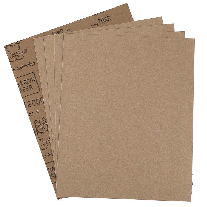 ADVcer 9x11 inch 5 Sheets Sandpaper, Wet or Dry 12000 High Grit Extra Fine Sand Paper, Silicon Carbide Waterproof Abrasive Pads for Automotive Sanding, Wood Turing Finishing, Metal Furniture Polishing