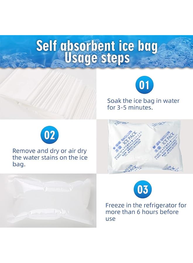 Goodern 30Pcs Dry Ice Packs Auto Water Absorption Cold Pack Ice Pack Sheets Shipping Cold Packs for Frozen Food Long Lasting Ice Packs Leak Proof Gel Refrigerant Pack for Coolers and Shipping 20*9.5cm - Image 5