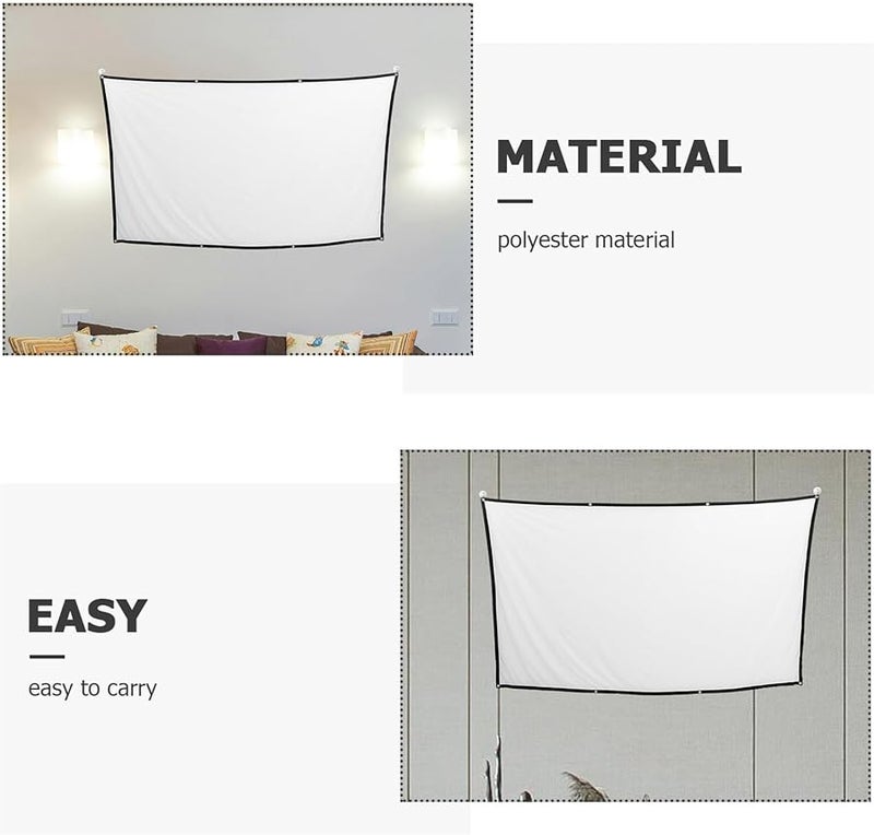 شاشة عرض محمولة 80 بوصة للداخل والخارج، خفيفة الوزن من البوليستر لأفلام التخييم والفناء الخلفي - Image 5