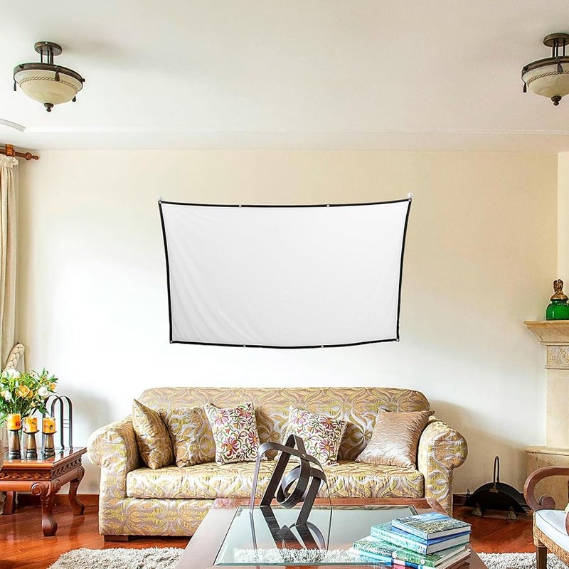 شاشة عرض محمولة 80 بوصة للداخل والخارج، خفيفة الوزن من البوليستر لأفلام التخييم والفناء الخلفي - Image 3