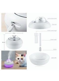 KASTWAVE 300ml Mini Humidifiers for Home Car, Ultrasonic Quiet USB Desk Humidifier with 7 Colors Light, Waterless Auto-Off, Safe BPA Free for Baby Room Yoga Office Bedroom (White)  - Image 2