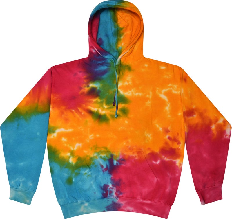 Colortone Tie Dye Pullover Hoodie for Women and Men, Multi Rainbow, 3X-Large - Image 5