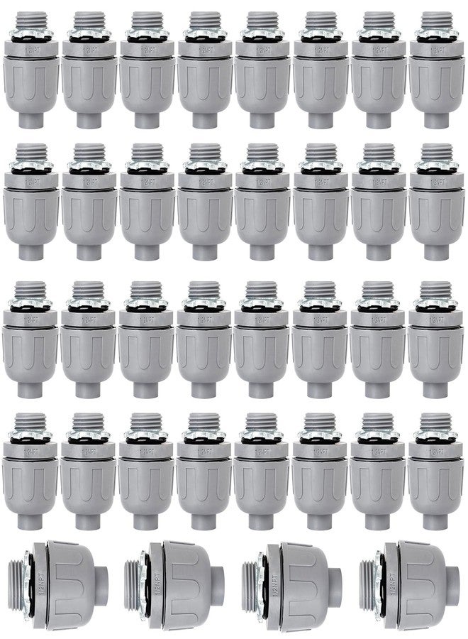 Wocloer 1/2 inch Liquid Tight Connector PVC Flexible Conduit Connector, Straight 180 Degree UL Listed, Non-Metallic Electrical Conduit Fittings (12 Pack) - Image 1