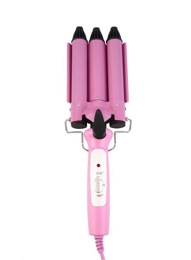 NIBEMINENT 3 Barrel Triple Ceramic Hair Curling Iron Pink 25mm - Image 5