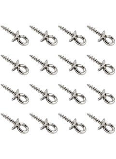 Generic Stainless Steel Screw Eye Pin 10x4mm Stainless Steel Eye Pin Bail Pegs 1.2mm Pin Metal Hoop Peg Screw Eye Pin Hook for Half Drilled Beads Jewelry Earring Making  - Image 1