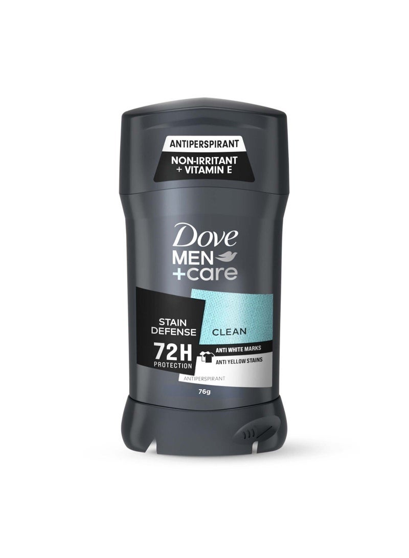 Dove Men+Care Anti-Perspirant Deodorant Stick Stain Defense Clean Scent 72H Protection 76 g