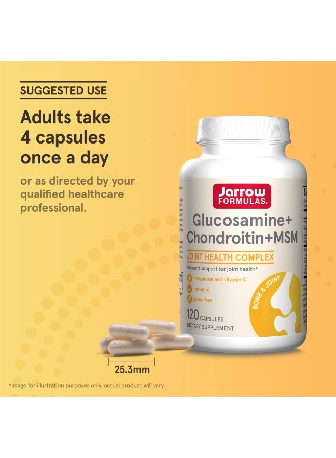 jarrow formulas Glucosamine + Chondroitin + MSM, 120 Capsules - Image 2