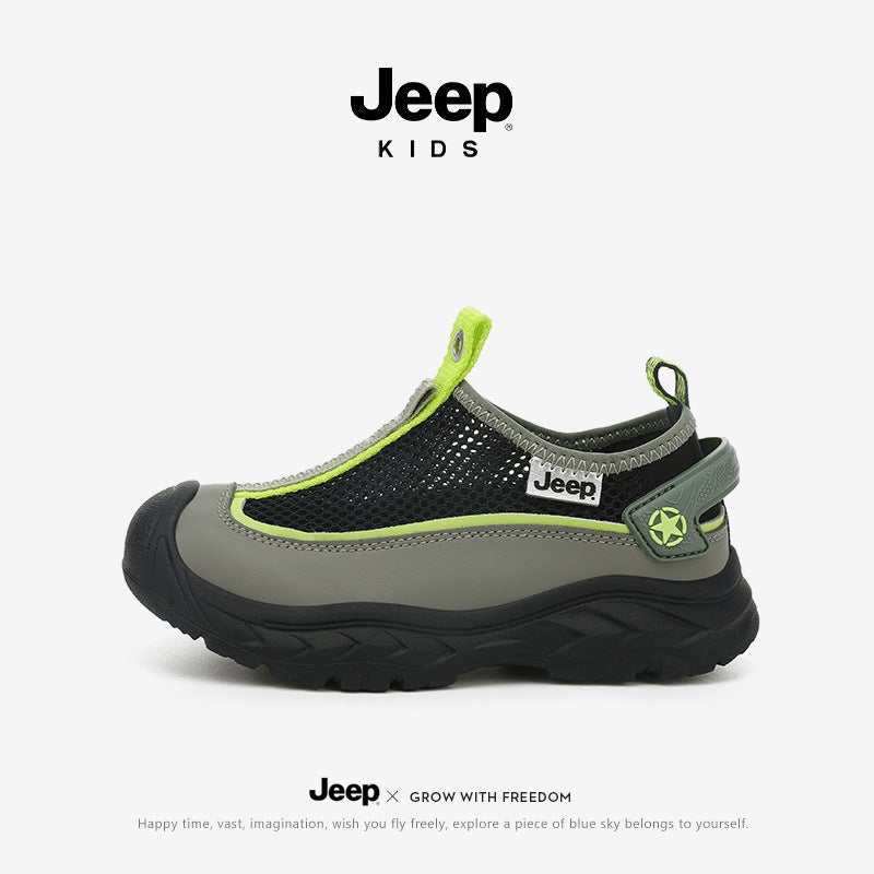 Jeep Kidsren'S Shoes, Boys' Summer Single Mesh Breathable Sports Shoes, Versatile Non-Slip Casual Shoes, Girls' Breathable Mesh Shoes - Image 1