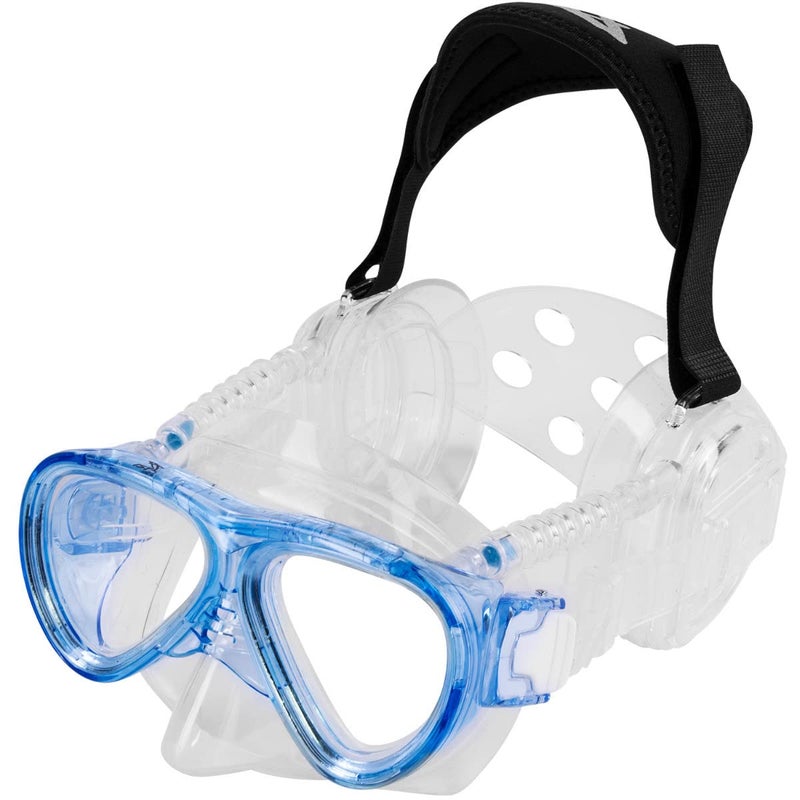 IST ProEar Kids Dive Mask with Ear Covers Scuba Diving Pressure Equalization Gear Tempered Glass Twin Lens Blue