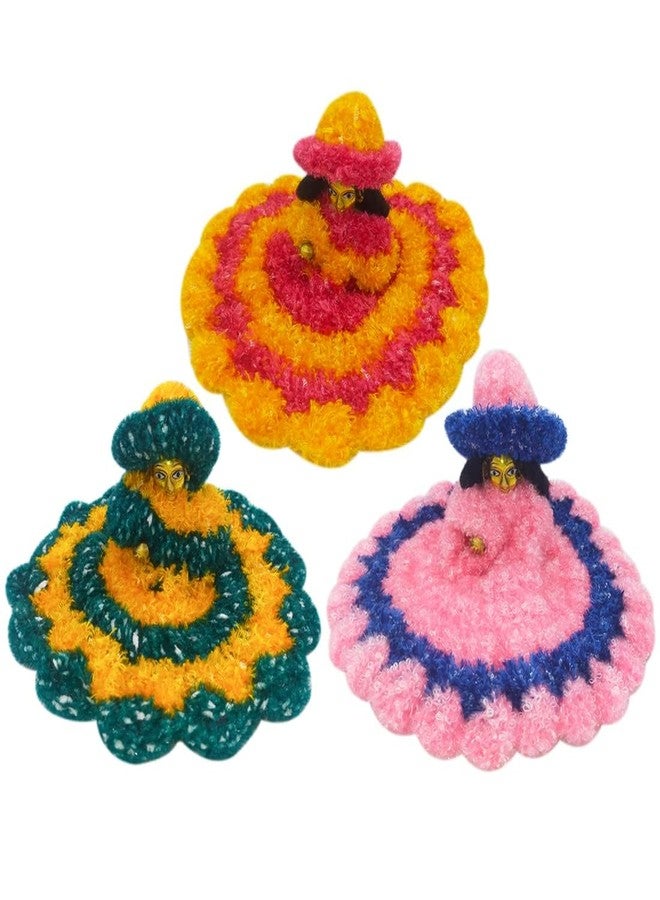A & S Ventures Laddu Gopal Winter Dress Size 3-4 Bal Gopal Krishna Idol Woolen Cloth Poashak Laddu Gopal Woolen Dress Combo Set (Set of 3) - Image 1