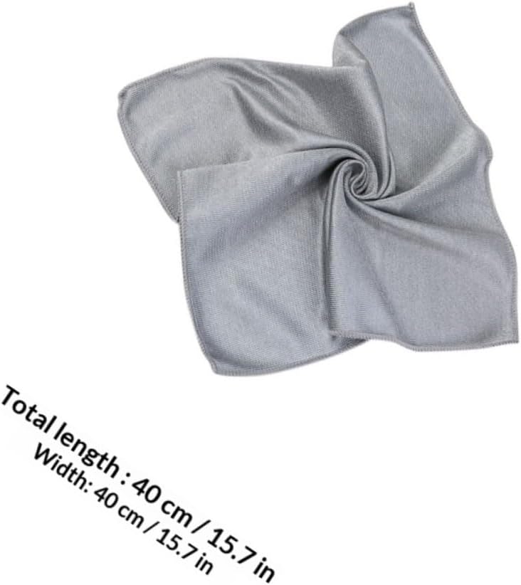 Uonlytech Microfiber Glass Cleaning Cloths 3pcs (40x40cm) Streak-Free, Lint-Free Microfiber Towels for Windows, Mirrors, and Eyeglasses in Sky Blue, Pink, and Silver Gray - Image 2
