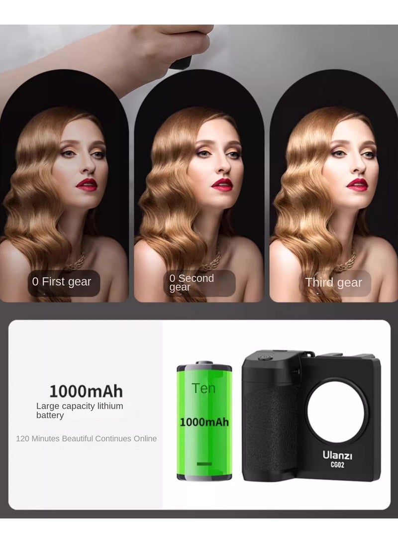 يولانزي مقبض كاميرا Ulanzi CG02 بلوتوث مع جهاز تحكم عن بُعد قابل للفصل، مساعد تصوير لاسلكي للهواتف الذكية، إضاءة قابلة للتعديل بثلاثة مستويات، بطارية بسعة 1000mAh، متوافق مع معظم الهواتف، مصنوع من ABS+سيليكون، مزود بحذاء بارد ومسمار 1/4" لإضافة الملحقات - Image 4