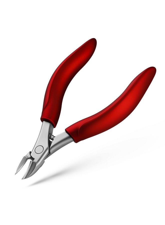 BEZOX Toe Nail Clippers For Thick Toenails For Seniors - Raised Cutting Edge Ingrown Toenail Clippers, Ergonomic Design Toenail Scissors For Thick Nails, Podiatrist Recommended - Red - Image 1