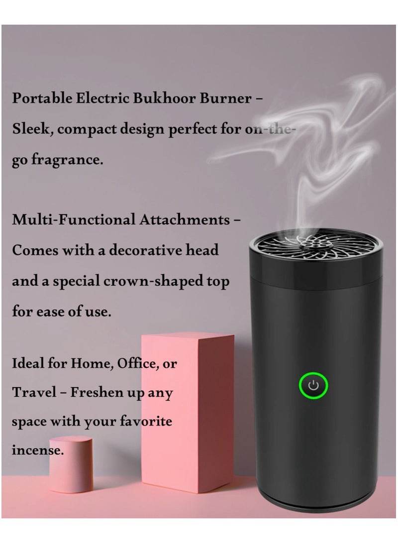 VENDIX Electric Bakhoor Burner – Luxury Rechargeable Oud Diffuser & Portable Incense Holder for Home, Car & Office | Arabic USB Smokeless Mabkhara - Image 2