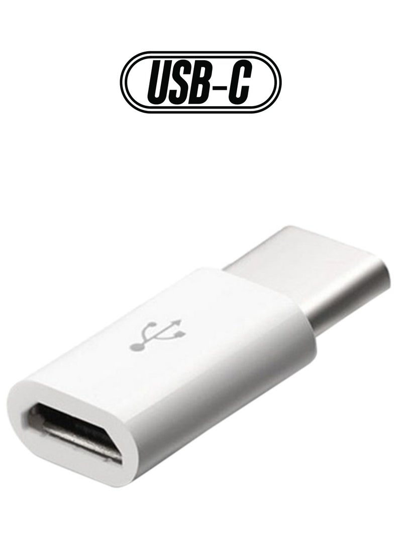 USB Type-C Male to Micro USB Adapter white - Image 1